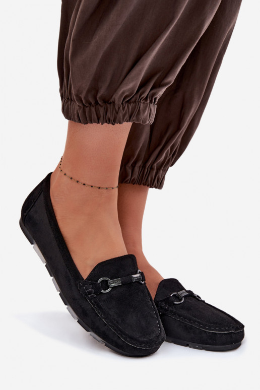 Mokasīni Sieviešu dzīvoklis melnas krāsas Olisa