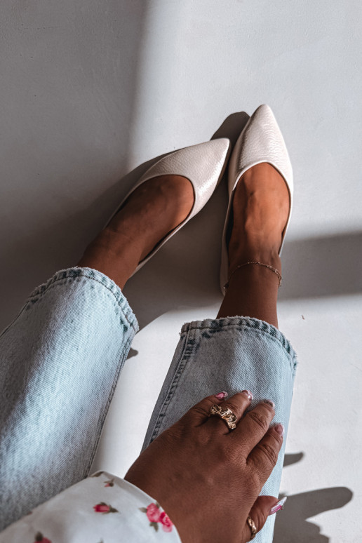 Balerīnas no eko ādas smilšu krāsas Nelisa