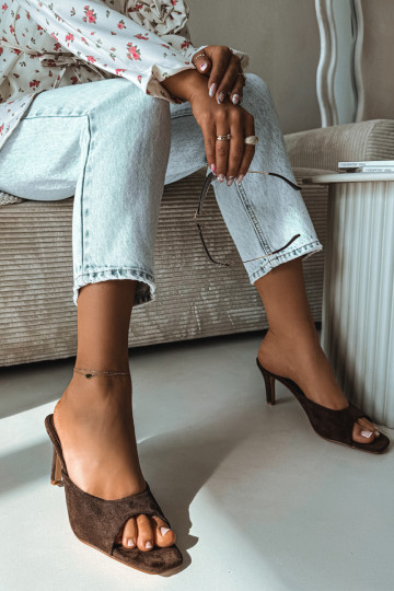 sieviešu čības Ieslēgts Smukłym Obcasie CzekoladoIne Revina