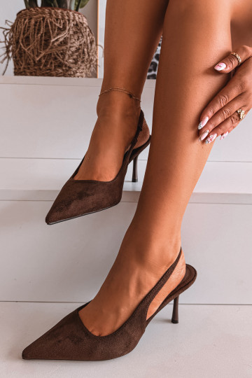 Sieviešu basenes ar papēdiEko zamšādau CzekoladoIne Kevina 2