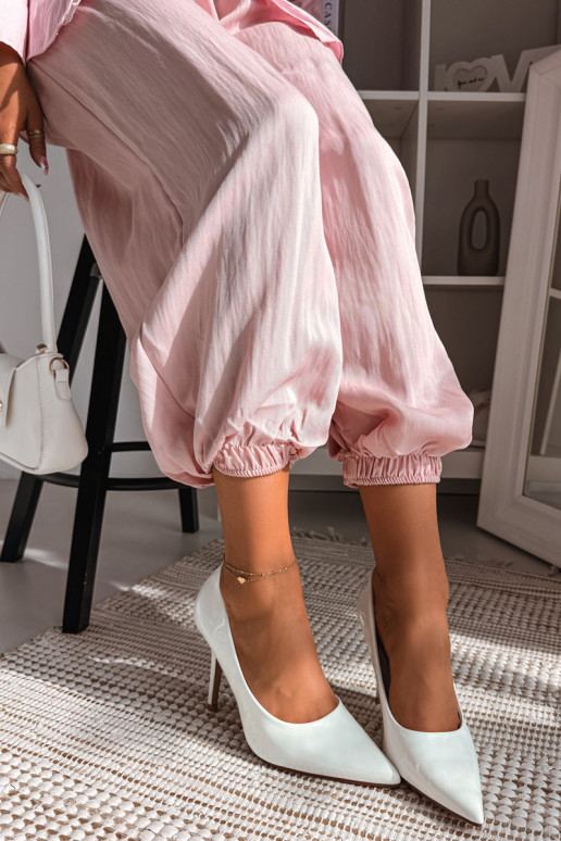 Klasiskas lakotas augstpapēžu kurpesImitacji Skóry baltas krāsas Odira