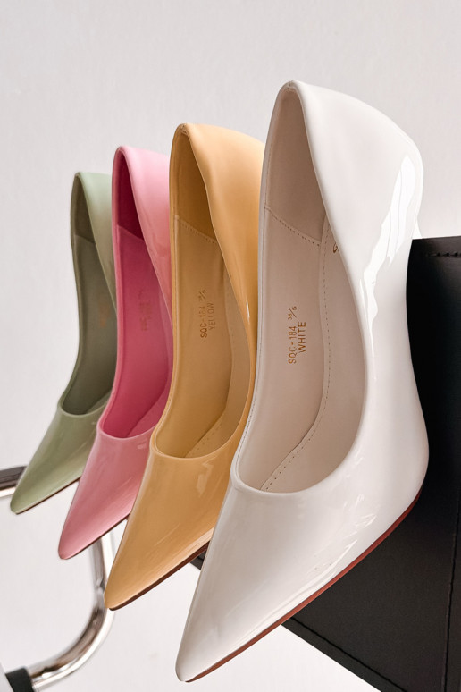 Klasiskas lakotas augstpapēžu kurpesImitacji Skóry baltas krāsas Odira