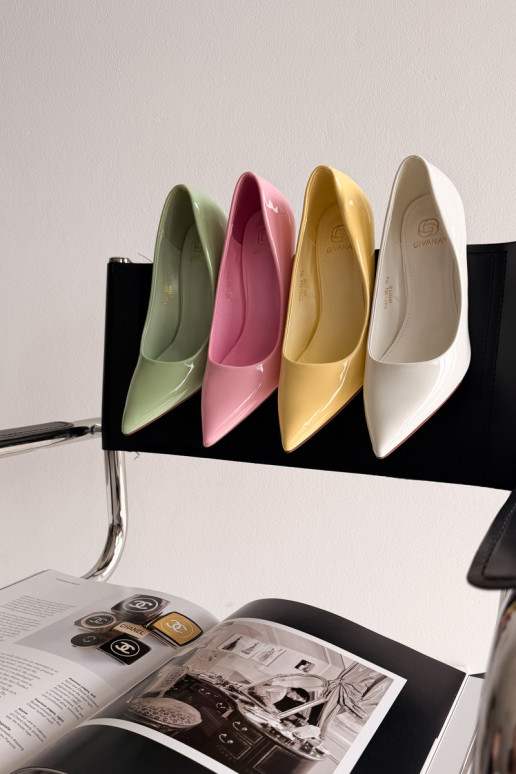 Klasiskas lakotas augstpapēžu kurpesImitacji Skóry Dzelteni Odira