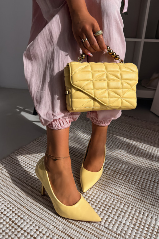 Klasiskas lakotas augstpapēžu kurpesImitacji Skóry Dzelteni Odira