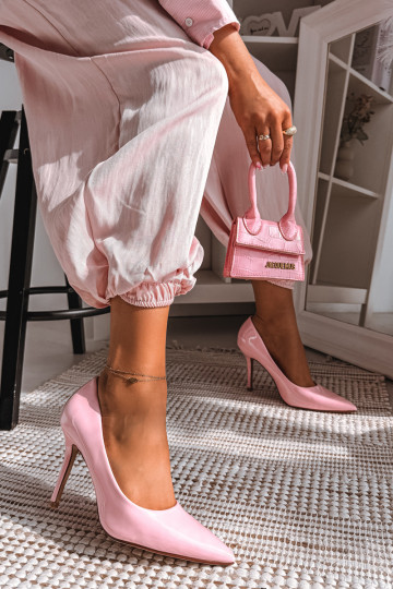 Klasiskas lakotas augstpapēžu kurpesImitacji Skóry Rozā krāsas Odira