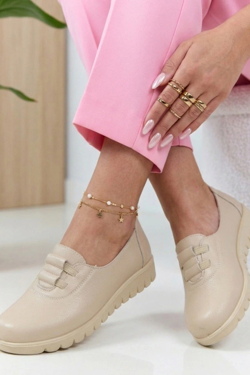 Smilšu krāsas ievelkamie puszābaki ar...