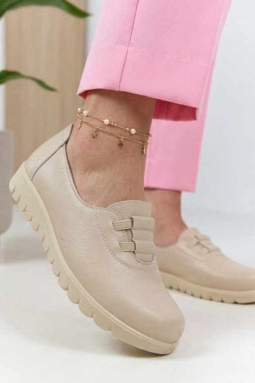 Smilšu krāsas ievelkamie puszābaki ar...