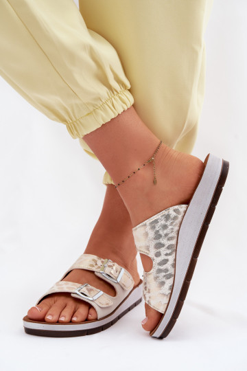 sieviešu čības ar sprādzēm Inblu CP000063 baltas krāsas