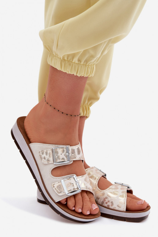 sieviešu čības ar sprādzēm Inblu CP000063 baltas krāsas