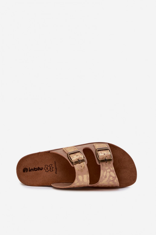 sieviešu čības ar sprādzēm Inblu CP000063 smilšu krāsas