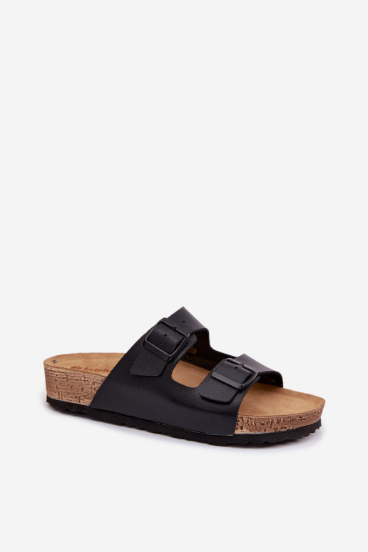 sieviešu čības ar sprādzēm Inblu NM000039 melnas krāsas