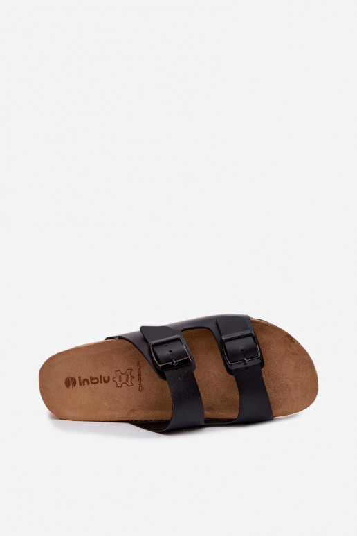 sieviešu čības ar sprādzēm Inblu NM000039 melnas krāsas