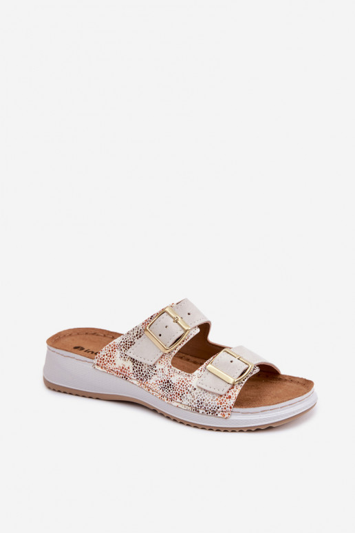 sieviešu čības ar sprādzēm Inblu SD000001 Ziloņkaula krāsas