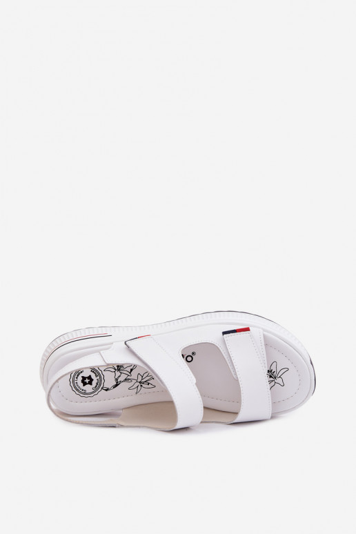 Sieviešu basenes Sieviešu ar platformu ar lipīgām aizdarēm baltas krāsas Jemela