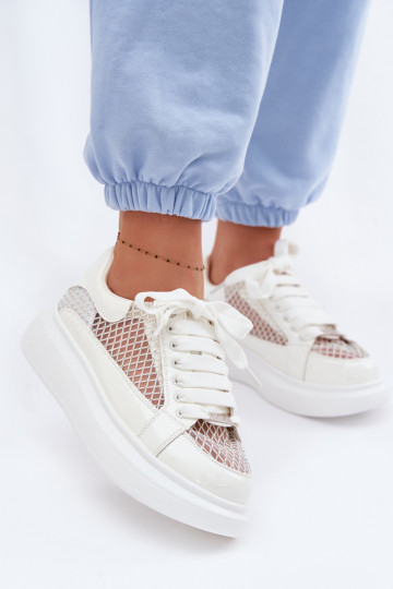 Āda Sneakers modeļa apavi Sieviešu Ar Dekorāciju GOE TT2N4010 baltas krāsas 2