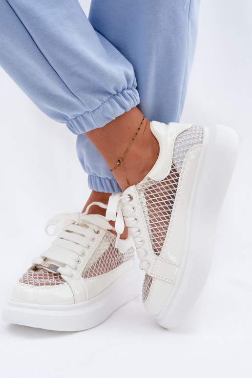 Āda Sneakers modeļa apavi Sieviešu Ar Dekorāciju GOE TT2N4010 baltas krāsas