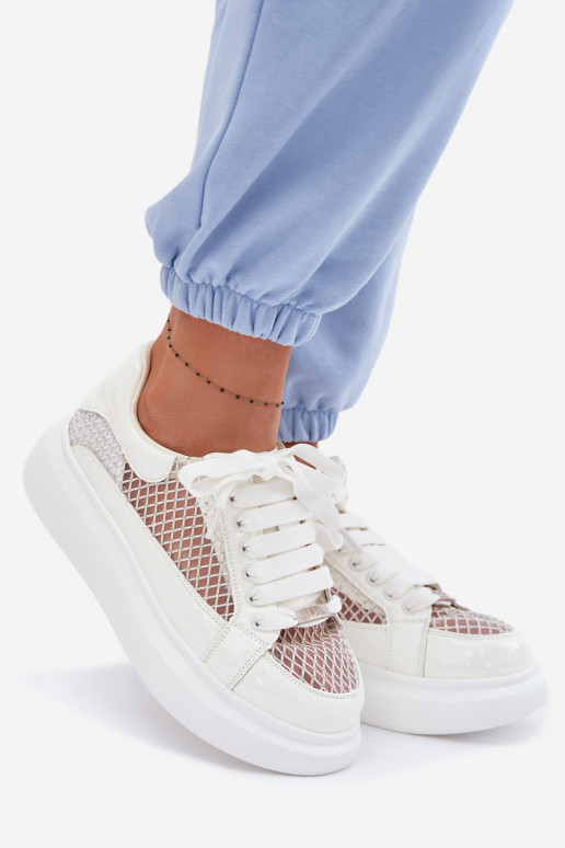 Āda Sneakers modeļa apavi Sieviešu Ar Dekorāciju GOE TT2N4010 baltas krāsas