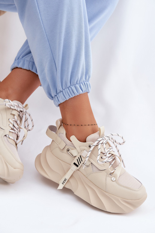 Āda Sneakers modeļa apavi Sieviešu GOE TT2N4012 smilšu krāsas