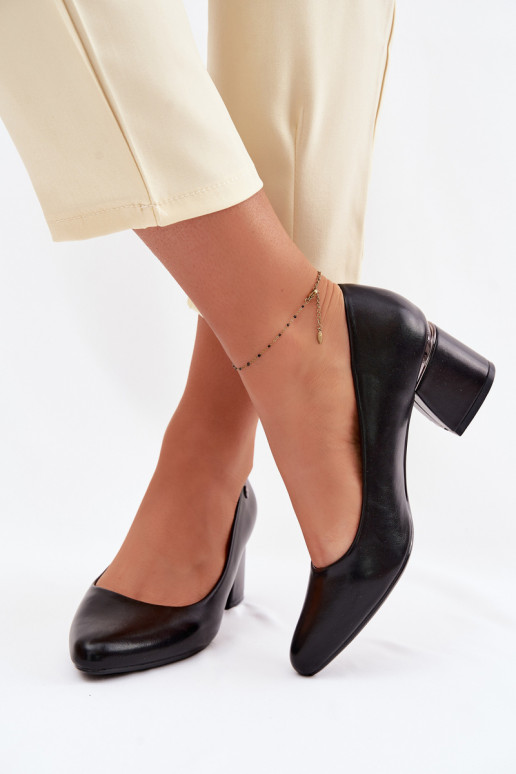 Kurpes ar papēdi Vinceza 62292 melnas krāsas