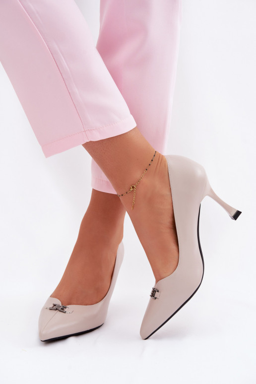 augstpapēžu kurpes Ar greznu Detalem Vinceza 62291 Pelēkas krāsas