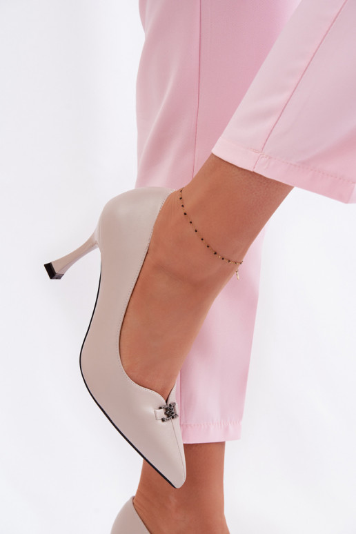 augstpapēžu kurpes Ar greznu Detalem Vinceza 62291 Pelēkas krāsas