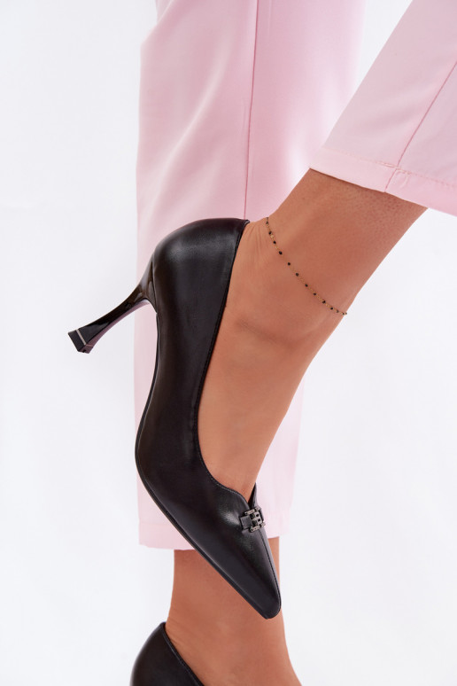 augstpapēžu kurpes Ar greznu Detalem Vinceza 62291 melnas krāsas