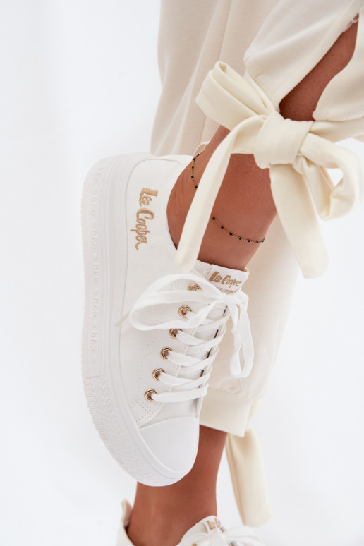 brīvā laika apavi ar platformu Lee Cooper LCIN-26-44-4482 baltas krāsas