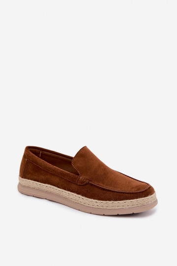 Vīriešu mocasīni espadrilles brūni Rexton