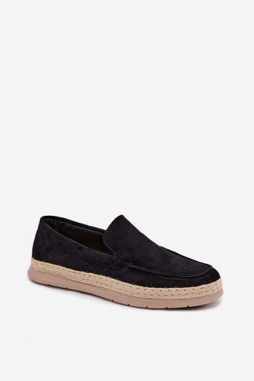 Vīriešu mocasīni espadrilles melni Rexton