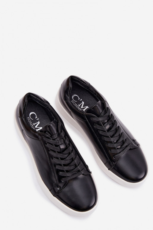 Sneakers modeļa apavi vīriešiem no eko ādas melnas krāsas Velton