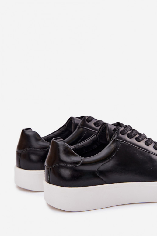 Sneakers modeļa apavi vīriešiem no eko ādas melnas krāsas Velton