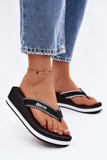 Čības modernas iešļūcenes Sieviešu ar platformu Big Star NN274A727 melnas krāsas 2