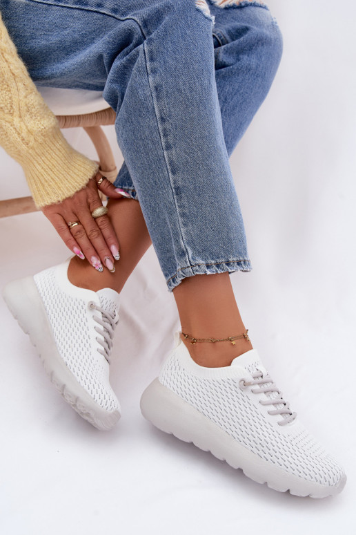 Auduma sporta apavi Sieviešu baltas krāsas Helinae