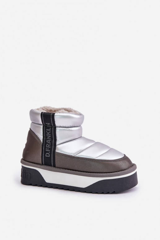 Zems sniega apavi Uz biezas zoles D.Franklin DFSH371010 Sudraba krāsas