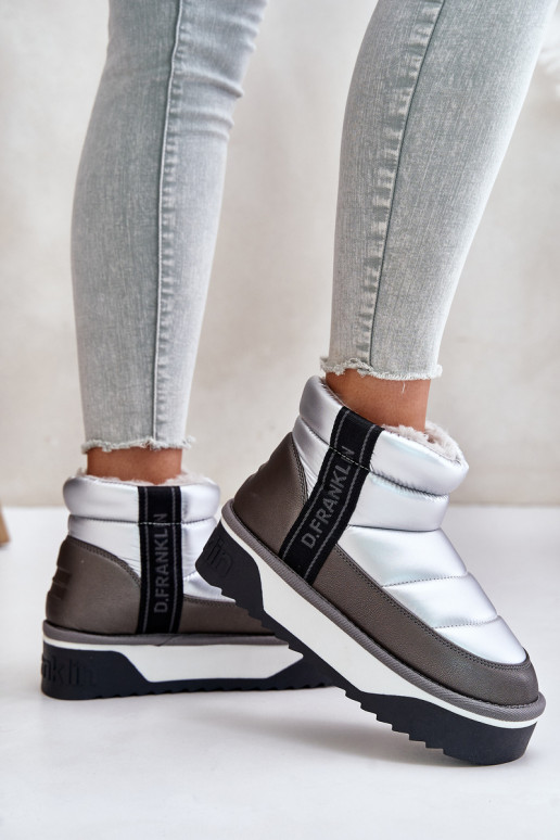 Zems sniega apavi Uz biezas zoles D.Franklin DFSH371010 Sudraba krāsas