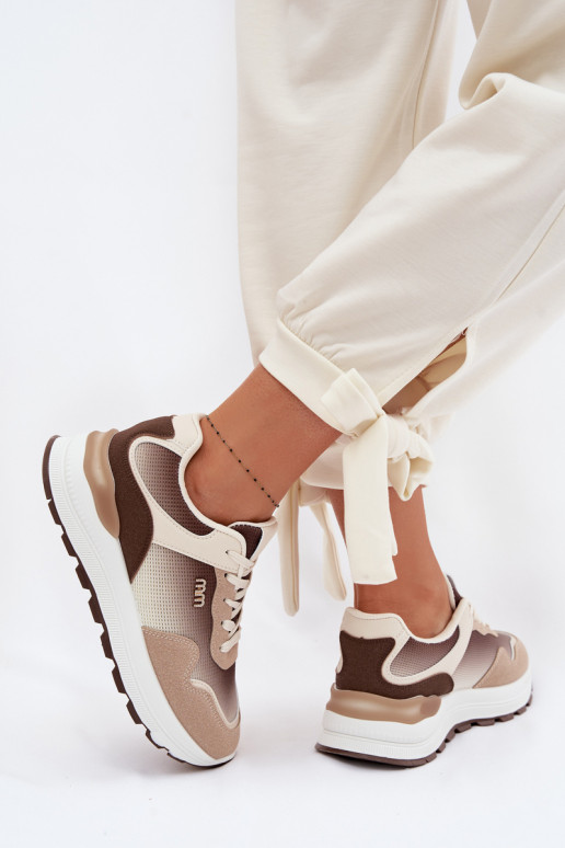 Sneakers modeļa apavi Sieviešu ar platformu brūnas krāsas Lelmira