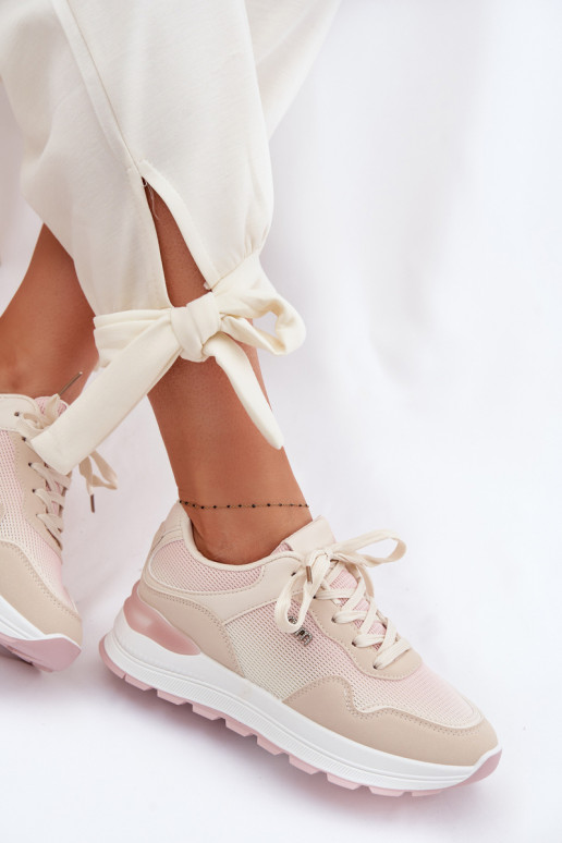 Sneakers modeļa apavi Sieviešu ar platformu smilšu krāsas Lelmira
