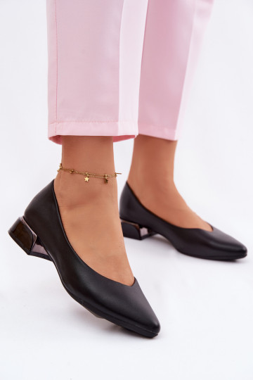 Balerīnas Uz Zema Papēža Vinceza 62280 melnas krāsas 2