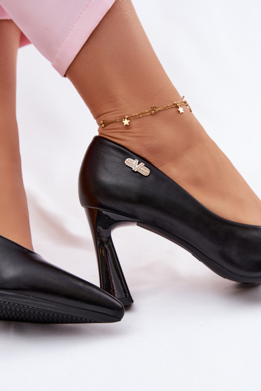 Eleganta stila Kurpes ar papēdi Vinceza 62276 melnas krāsas