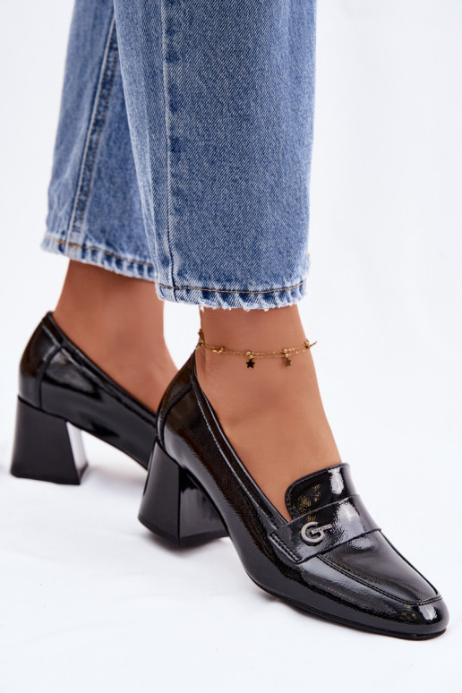 Stilīgi apavi Sieviešu ar papēdi Vinceza 18119 melnas krāsas