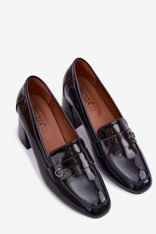 Stilīgi apavi Sieviešu ar papēdi Vinceza 18119 melnas krāsas