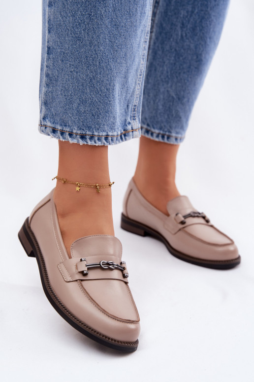 sieviešu mokasīni Āda Vinceza 18132 smilšu krāsas