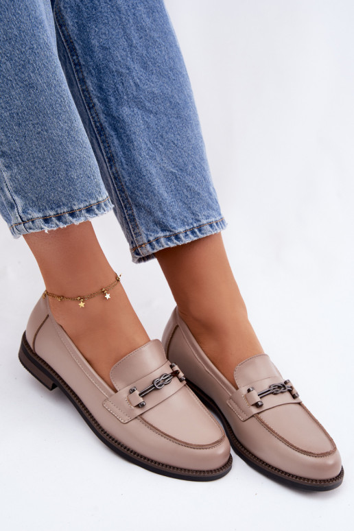 sieviešu mokasīni Āda Vinceza 18132 smilšu krāsas