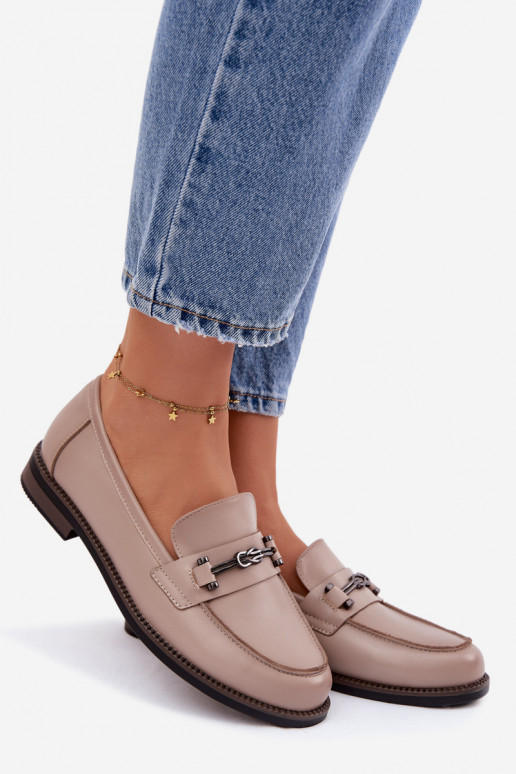 sieviešu mokasīni Āda Vinceza 18132 smilšu krāsas