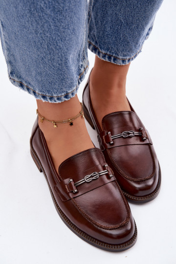 sieviešu mokasīni Āda Vinceza 18132 brūnas krāsas