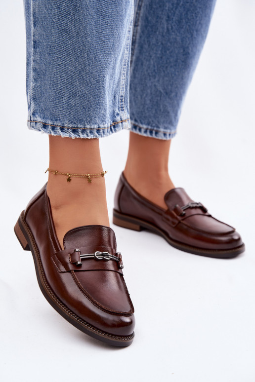 sieviešu mokasīni Āda Vinceza 18132 brūnas krāsas