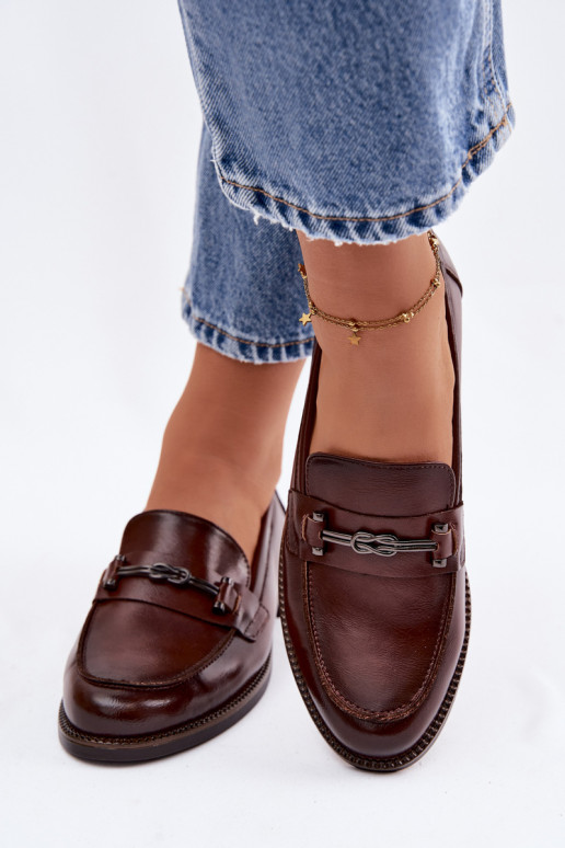 sieviešu mokasīni Āda Vinceza 18132 brūnas krāsas