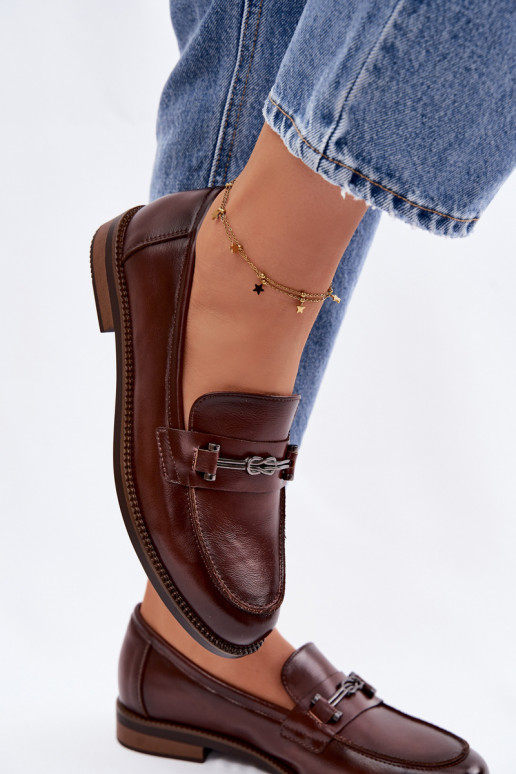 sieviešu mokasīni Āda Vinceza 18132 brūnas krāsas