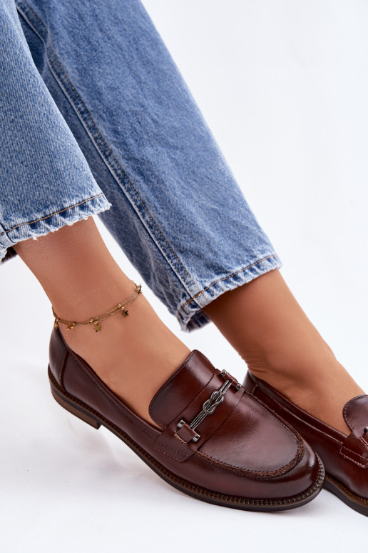 sieviešu mokasīni Āda Vinceza 18132 brūnas krāsas