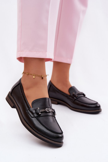 sieviešu mokasīni Āda Vinceza 18132 melnas krāsas